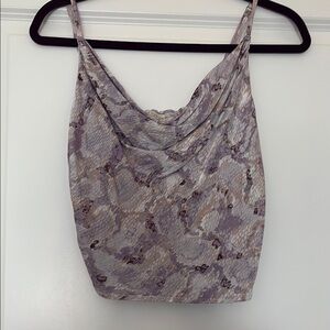 Dress Forum Purple and Cream Snake Print Camisole
